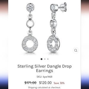 Silver fashion Cz crystal earrings high quality